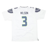 NIKE Mens White Seattle Seahawks Wilson Football Shirt XL Short Sleeve V-Neck