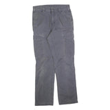 CARHARTT Mens Grey Relaxed Straight Trousers W32 L34 Durable Cotton Blend
