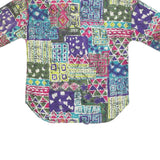 CALIFORNIA CONNECTION Womens Printed Button Shirt Short Sleeve Collar L Summer