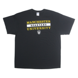 PORT COMPANY Mens Black Manchester Spartans University Graphic T-Shirt XL Short