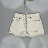 Levis Denim Shorts - 29W UK 10 White Cotton