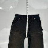 Carhartt Double Knee Carpenter Pants - 30W 34L Black Cotton