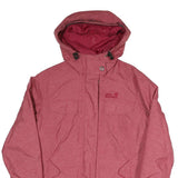 JACK WOLFSKIN Womens Red Jacket UK 12 Polyester Blend Outdoor Zip Hooded