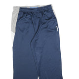 REEBOK Mens Joggers Navy Blue & Grey L W32 L30 Polyester Blend Comfortable Fit
