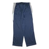 REEBOK Mens Joggers Navy Blue & Grey L W32 L30 Polyester Blend Comfortable Fit