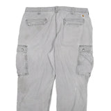 CARHARTT Mens Cotton Blend Grey Relaxed Cargo Trousers W40 L32 Workwear