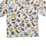 NFL Mens Cream St Louis Rams Rayon Shirt M Vintage Football Logos
