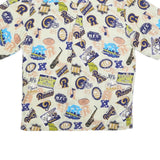 NFL Mens Cream St Louis Rams Rayon Shirt M Vintage Football Logos