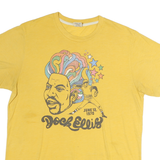 HOMAGE Mens Yellow Doc Ellis Graphic T-Shirt L Short Sleeve Crew Neck Retro
