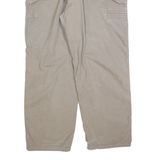 CARHARTT Mens Regular Beige Cotton Blend Trousers W42 L32 Workwear Zip Closure