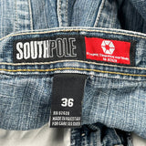 Southpole Denim Shorts - 38″ Waist Blue Denim