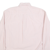 NAUTICA Mens Pink & White Check Shirt L Cotton Blend Button-Down Sleeve