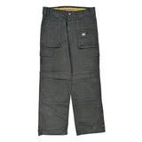 Cat Double Knee Cargo Trousers - 34W 32L Black Cotton