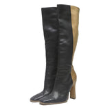 ASOS Womens High Knee Boots Leather Black & Brown UK 5 Stylish Elegant