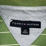 Tommy Hilfiger Striped Polo Shirt - Small Green Cotton