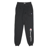 CHAMPION Mens Joggers Black XS W24 L30 Cotton Blend Regular Tapered Fit Comfort