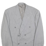 CERRUTI Mens Grey Wool Double Breasted Jacket L Woven Classic Button Closure