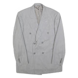 CERRUTI Mens Grey Wool Double Breasted Jacket L Woven Classic Button Closure