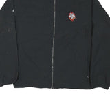 ADIDAS Mens Black Nylon Track Jacket L Plain Full Throttle Logo Casual