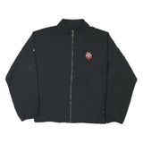 ADIDAS Mens Black Nylon Track Jacket L Plain Full Throttle Logo Casual