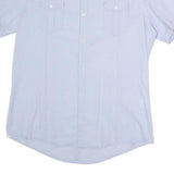 DANIELE ALESSANDRINI Mens Light Blue Shirt L Cotton Blend Short Sleeve Casual