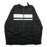 STARTER Mens Black & White Track Jacket L Polyester Zip Casual Sportswear