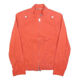 BURBERRY Womens Orange Cotton Blend Jacket S Zip Plain Classic Lightweight