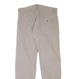 CARHARTT Mens Regular Fit Beige Cotton Blend Zip Trousers W33 L31 Workwear