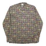 TREMOLA Mens Black Floral Check Shirt S Cotton Blend Stylish Patterned