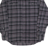 JACHS Mens Grey & Black Check Shirt M Cotton Blend Casual Long Sleeve Button