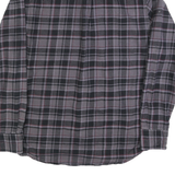 JACHS Mens Grey & Black Check Shirt M Cotton Blend Casual Long Sleeve Button