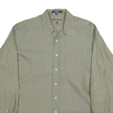 TOMMY HILFIGER Mens Green XL Cotton Shirt Classic Fit Button Front Pocket