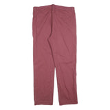 ATLAS FOR MEN Mens Cotton Blend Burgundy Regular Straight Trousers W38 L30