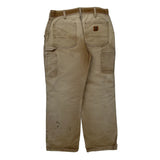 Carhartt Double Knee Dungarees - 32W 30L Beige Cotton