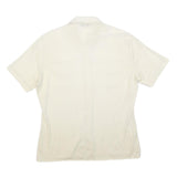 VELLION Mens Cream Plain Shirt L Button Pocket Casual Polyester Blend