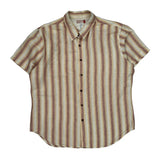 Guess Striped Short Sleeve Shirt - XL Multicoloured Linen Blend