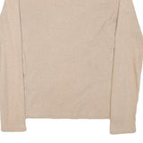 TOMMY HILFIGER Womens Beige V-Neck Plain Cotton Blend Jumper M Classic Fit