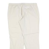 STEFANEL Womens Cotton Blend White Regular Straight Trousers W34 L28 Zip Closure