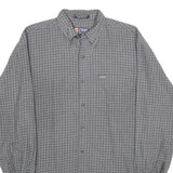 CHAPS RALPH LAUREN Mens Grey Check Regular Fit M Shirt Cotton Long Sleeve Button