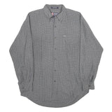 CHAPS RALPH LAUREN Mens Grey Check Regular Fit M Shirt Cotton Long Sleeve Button