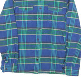 PATAGONIA Womens Blue & Green Checked Shirt UK 6 Long Sleeve Button Front Casual