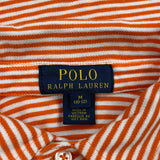 Age 10-12 Polo By Ralph Lauren Striped Polo Shirt - Medium Orange Cotton
