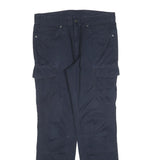 CHARLES VOGELE Womens Cotton Blend Navy Regular Fit Straight Leg Trousers W34