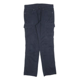 CHARLES VOGELE Womens Cotton Blend Navy Regular Fit Straight Leg Trousers W34