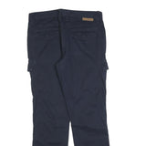 CHARLES VOGELE Womens Cotton Blend Navy Regular Fit Straight Leg Trousers W34