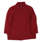 CALVIN KLEIN Womens Red Cotton Blend Zip Jacket XL Plain Stylish Casual