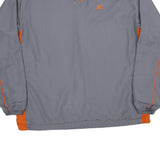 STARTER Mens Grey & Orange V-Neck Sweatshirt L Lightweight Polyester Blend