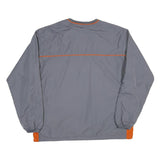STARTER Mens Grey & Orange V-Neck Sweatshirt L Lightweight Polyester Blend