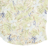 CANDA Womens Green & Blue Printed Shirt Short Sleeve Collared XL Casual Summer