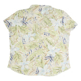 CANDA Womens Green & Blue Printed Shirt Short Sleeve Collared XL Casual Summer